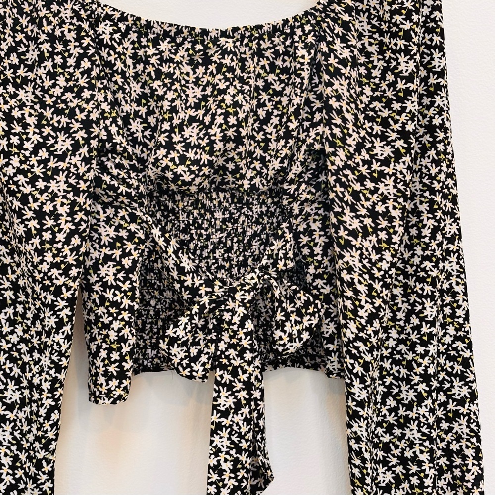 No Boundaries Smocked Back Bustier Top Ditsy Floral Cottagecore Junior's Size M - Picture 8 of 12